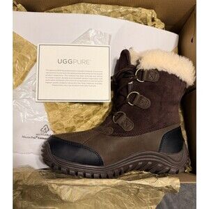UGG Ostrander 1008125-STT Boots Women's US 6 Stout Leather Waterproof RHS7216